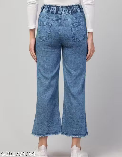 Fringed Hem Women’s Denim Jeans