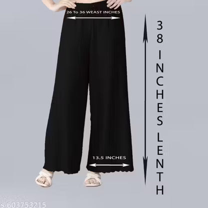 Premium Lycra Palazzo Combo – Black & Grey