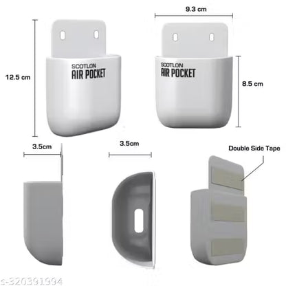 SCOTLON Air Pocket Desk Organizer (Black, Pack of 4) – Multi-Use Sticky Mobile Holder