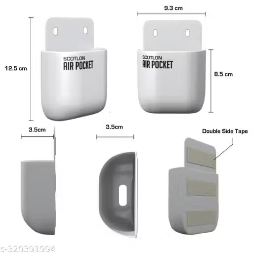 SCOTLON Air Pocket Desk Organizer (Black, Pack of 4) – Multi-Use Sticky Mobile Holder