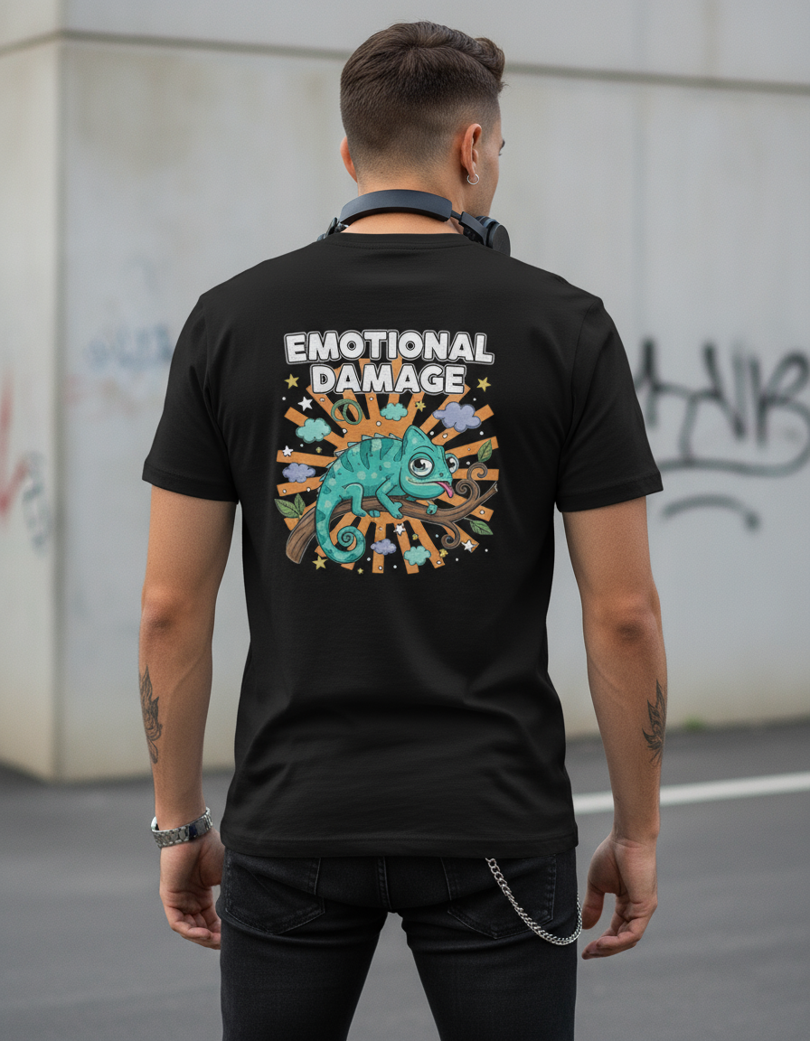 Emotional Damage Chameleon – Funny Graphic Unisex T-Shirt