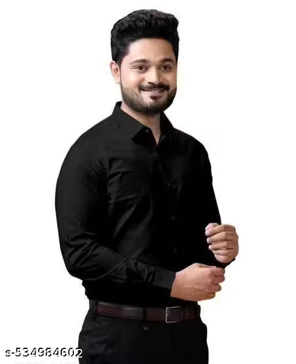 MACSAM Premium Stylish Black Cotton Shirt for Men