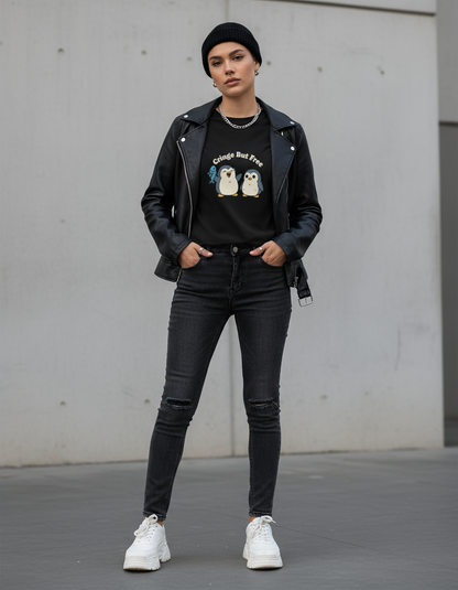Cringe But Free – Cute Penguin Meme Unisex T-Shirt