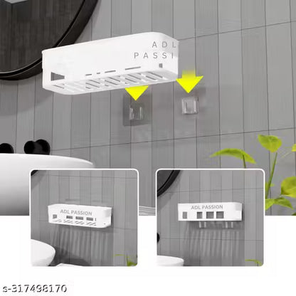 2pcs Wall Mounted Bathroom Storage Racks – No Drill, Self-Adhesive