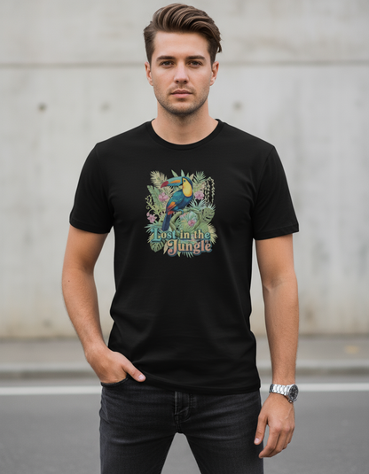 Lost in the Jungle – Vintage Pastel Toucan Graphic T-Shirt