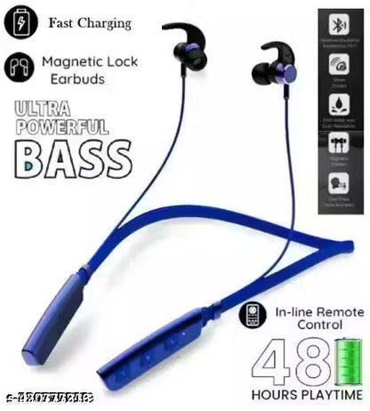 BassForce Wireless Neckband with Fast Charging – Blue