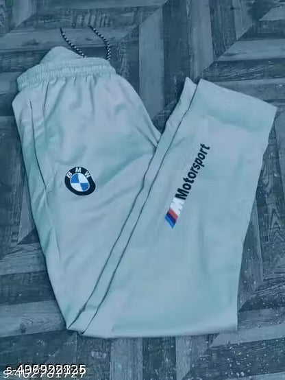 BMW Motorsport Dri-Fit Lycra Track Pants – Trendy Printed Joggers for Men