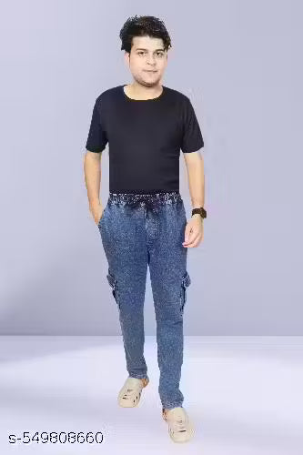 Men’s Slim Fit Cargo Denim Jeans