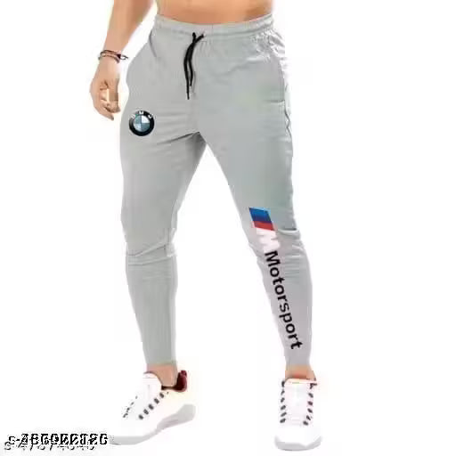 BMW Motorsport Dri-Fit Lycra Track Pants – Trendy Printed Joggers for Men