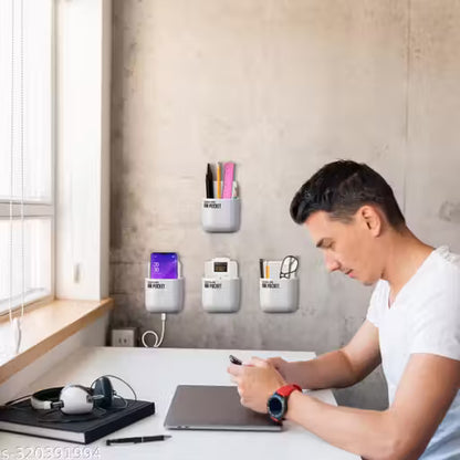 SCOTLON Air Pocket Desk Organizer (Black, Pack of 4) – Multi-Use Sticky Mobile Holder