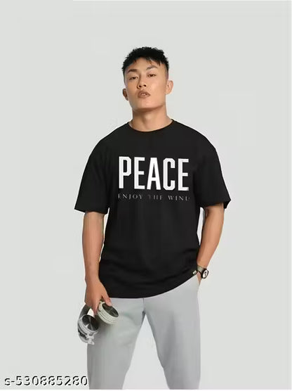Classic Black Peace Pigeon Oversized T-Shirt