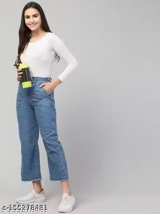 Classic Straight-Fit Denim Jeans for Women