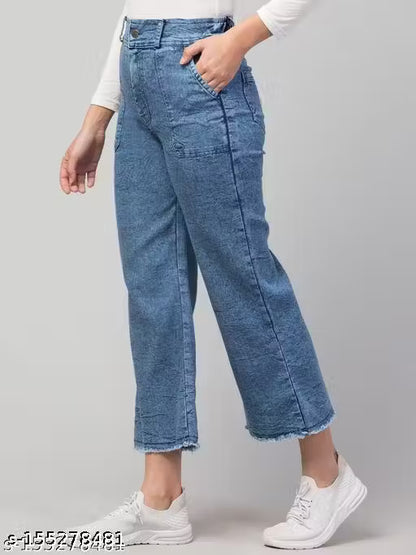 Classic Straight-Fit Denim Jeans for Women