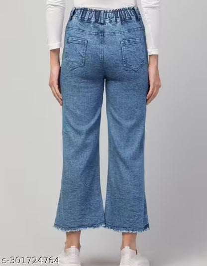 Fringed Hem Women’s Denim Jeans