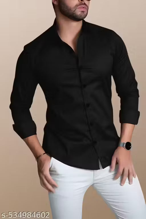MACSAM Premium Stylish Black Cotton Shirt for Men